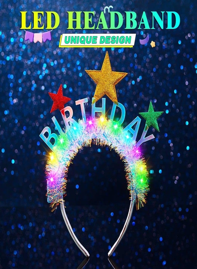 REETAN Light Up Birthday Headband LED Star Headbands Glow Party Hair Accessories for Women - Image 4